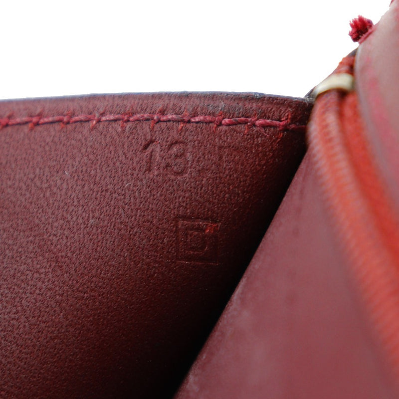 [HERMES] Hermes 
 Bean Purse
 Calfskin Wine Red □ D engraved beltHardware Bean ladies