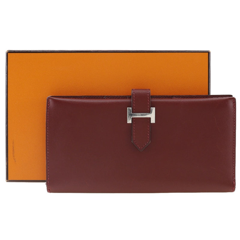 [HERMES] Hermes Bean Purse Calfskin Wine Red □ D engraved beltHardware Bean ladies