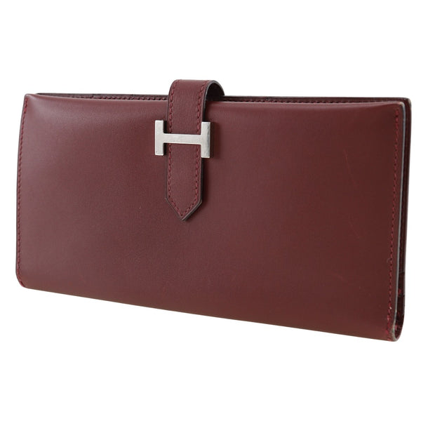 [HERMES] Hermes 
 Bean Purse
 Calfskin Wine Red □ D engraved beltHardware Bean ladies