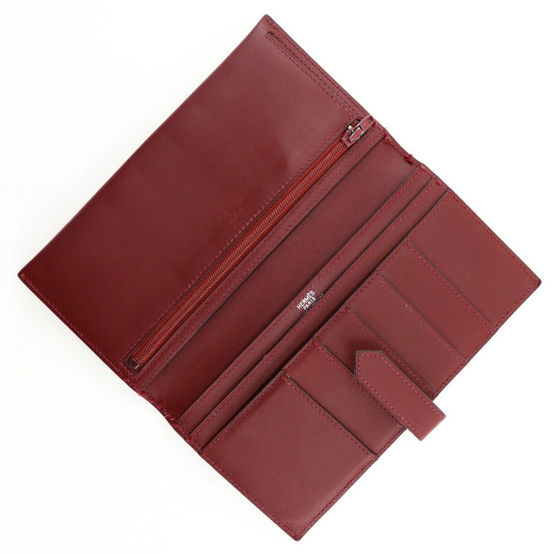 [HERMES] Hermes Bean Purse Calfskin Wine Red □ D engraved beltHardware Bean ladies