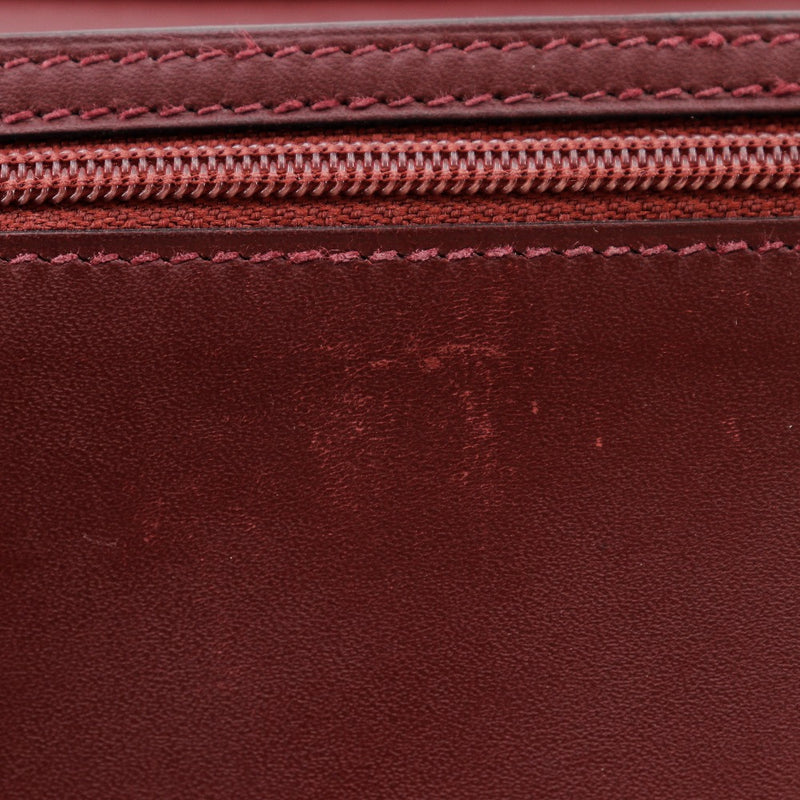 [HERMES] Hermes Bean Purse Calfskin Wine Red □ D engraved beltHardware Bean ladies