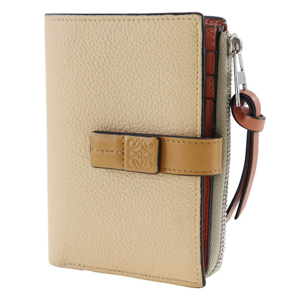 [LOEWE] Loewbatical Wallet Small Bi-Fold Wallet Calfskin beige/Raspberry Pink Snap button Vertical Wallet Small Ladies