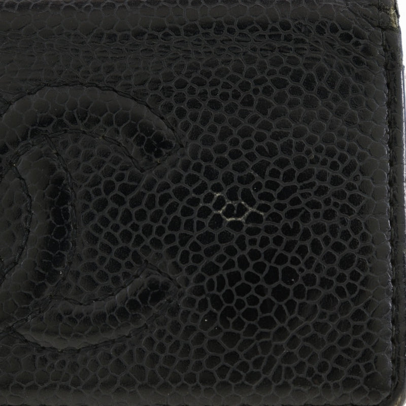 [Chanel] chanel coco mark key case cabaskin noir snap bouton coco mark dames b-rank