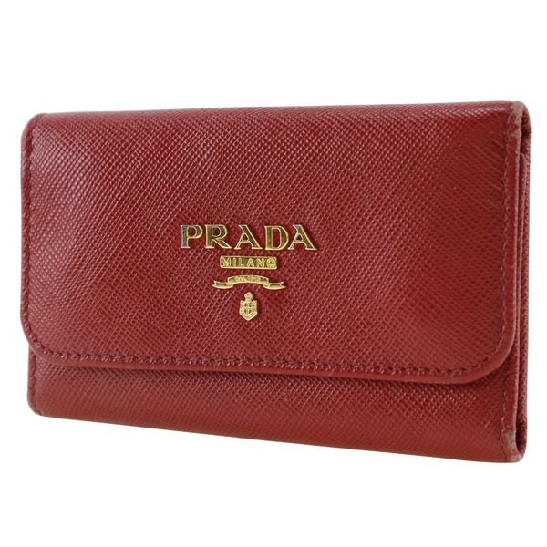 【PRADA】プラダ
 キーケース
 サフィアーノ 赤 スナップボタン レディース