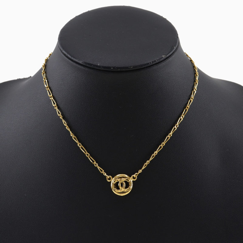 [CHANEL] Chanel COCO Mark Necklace Vintage Plated Gold Approximately 7.3g Coco Mark Ladies