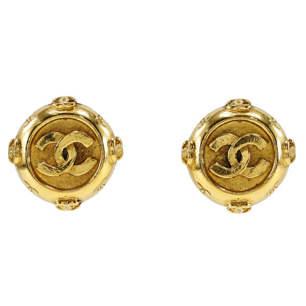 [CHANEL] Chanel COCO Mark Earring Vintage Plated Gold Approximately 20.7g Coco Mark Ladies