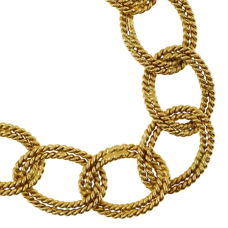 [CHANEL] Chanel DoubleChainRing Necklace Vintage Plated Gold 26 engraved about 116g Double chain Ring Ladies A rank