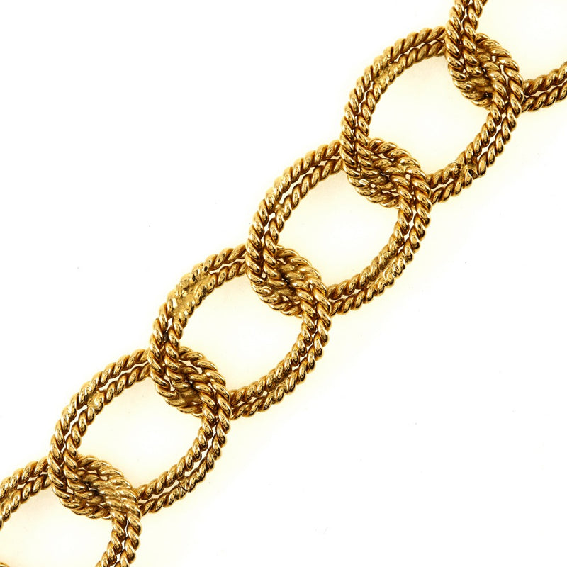 [Chanel] Chanel Collier à anneau à double chaîne Vintage Gold Placing 26 gravé environ 116 g à double chaîne anneau dames un rang