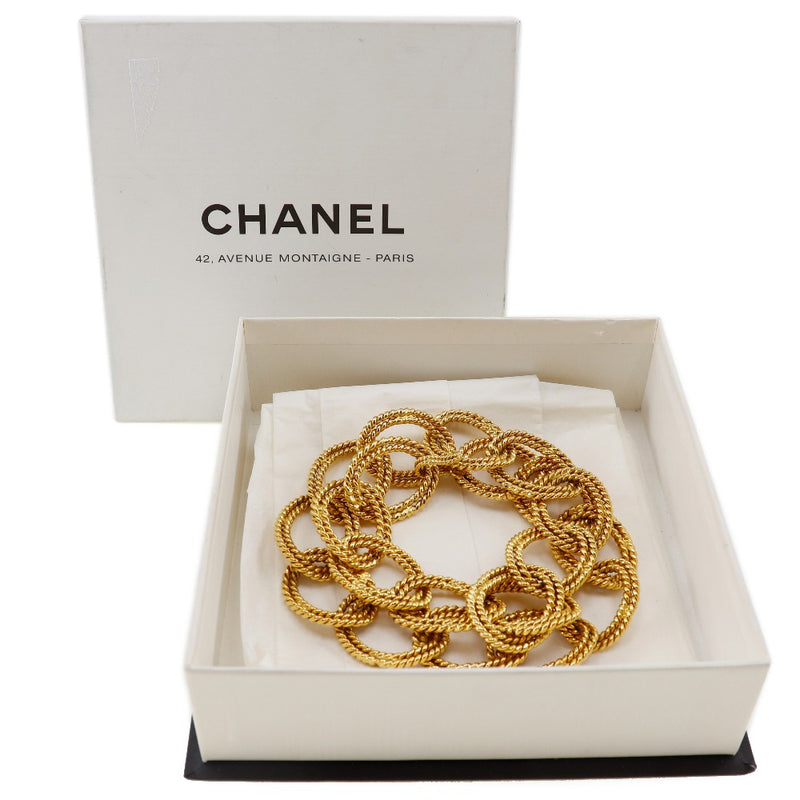 [CHANEL] Chanel DoubleChainRing Necklace Vintage Plated Gold 26 engraved about 116g Double chain Ring Ladies A rank