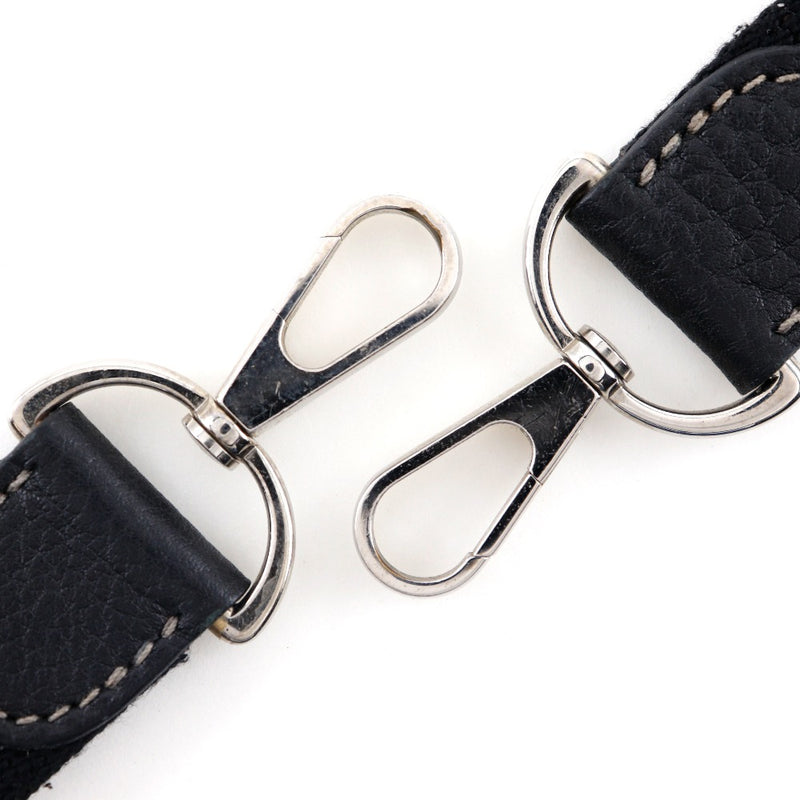 [HERMES] Hermes ShoulderStrap canvas black/SilverHardware Unisex