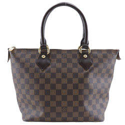 [Louis Vuitton]LOUIS VUITTON Saleya PM Tote Bag N51183 Damier Cambus Tea VI4047 Handal de hombro grabado A5 Fastener