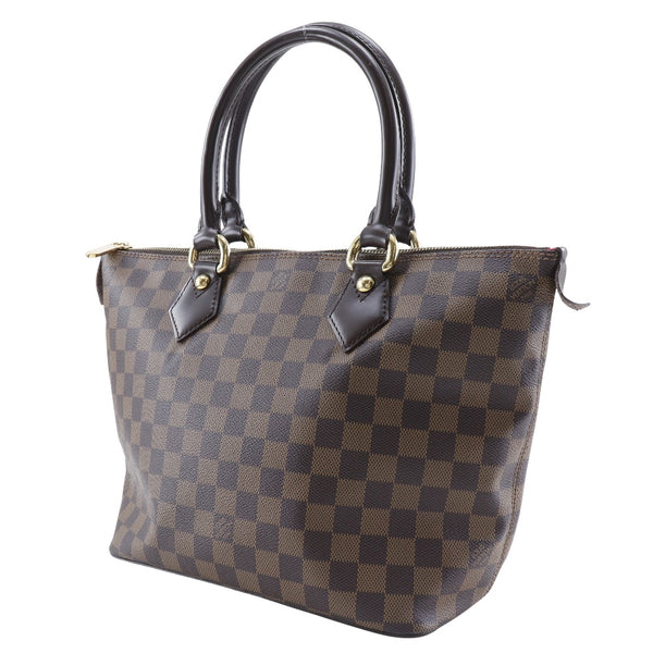 [Louis Vuitton]LOUIS VUITTON Saleya PM Tote Bag N51183 Damier Cambus Tea VI4047 Handal de hombro grabado A5 Fastener