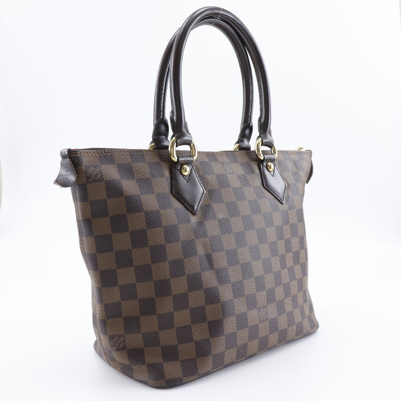 【LOUIS VUITTON】ルイ・ヴィトン
 サレヤPM トートバッグ
 N51183 ダミエキャンバス 茶 VI4047刻印 肩掛け 手提げ A5 ファスナー Saleya PM レディースA-ランク