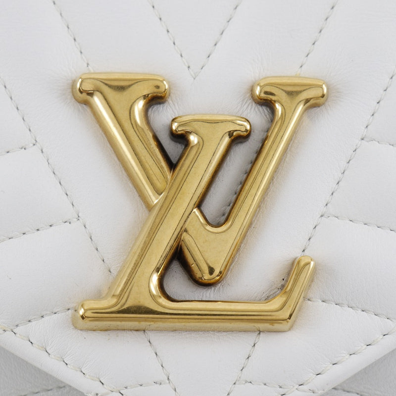 【LOUIS VUITTON】ルイ・ヴィトン
 ニューウェーブMM ショルダーバッグ
 チェーンバッグ 2WAY M51945 カーフ スノー 白 NZ2148刻印 斜め掛け 肩掛け 手提げ 2way フラップ New Wave MM レディースA-ランク