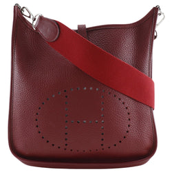 [HERMES] Hermes 
 Abrine 2PM Shoulder Bag
 Taurillon Clemence red/SilverHardware □ J -engraved diagonal hanging A5 snap button EVELYN 2 PM Ladies