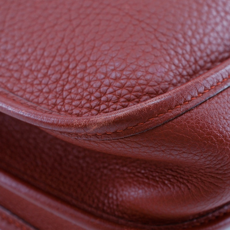 【HERMES】エルメス
 エブリン2PM ショルダーバッグ
 トリヨンクレマンス 赤/シルバー金具 □J刻印 斜め掛け A5 スナップボタン Evelyn 2 PM レディース