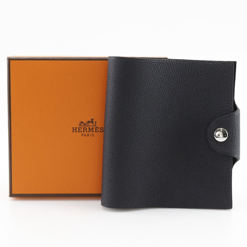 [Hermes] Hermes Uris Mini 노트북 표지 커버 Togo Black B -Engraved Snap Button Ulysse Mini Unisex A Rank