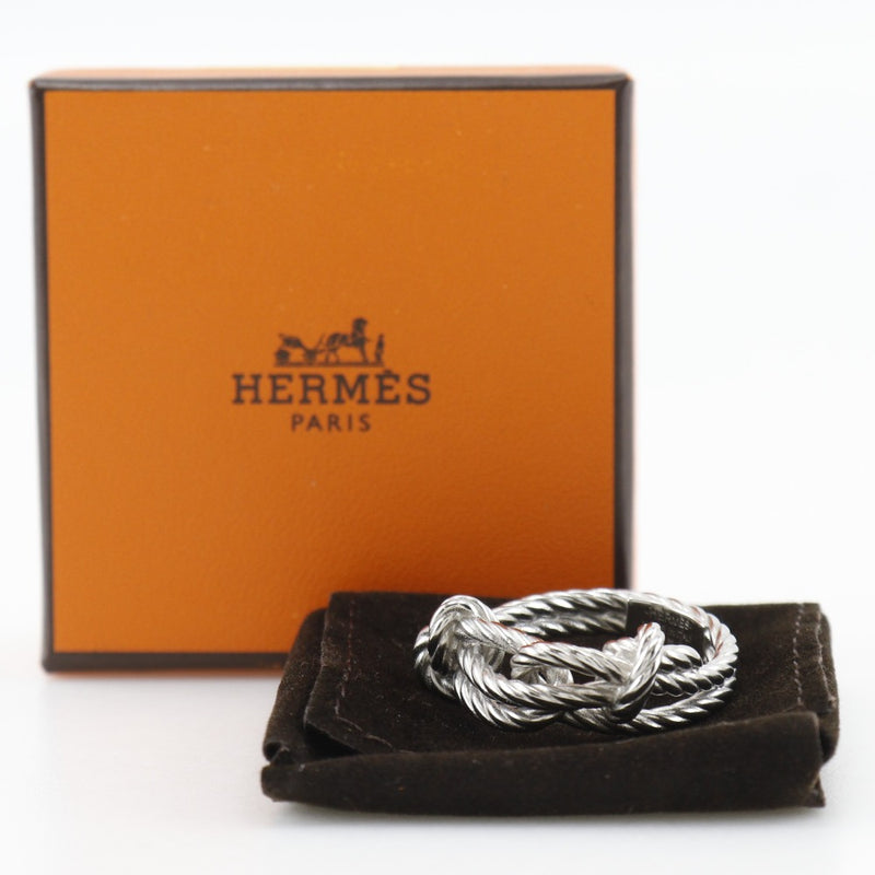 [Hermes] Hermes 
 Cordage 21 Anillo / anillo 
 Plata de metal aproximadamente 9.0g Cordage Men A Rank