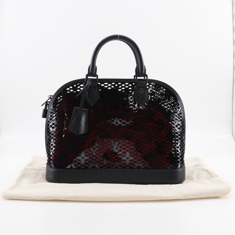 【LOUIS VUITTON】ルイ・ヴィトン
 アルマPM ハンドバッグ
 M20355 カーフ×モノグラムレース 黒/赤 手提げ A5 ダブルファスナー Alma PM レディースA+ランク