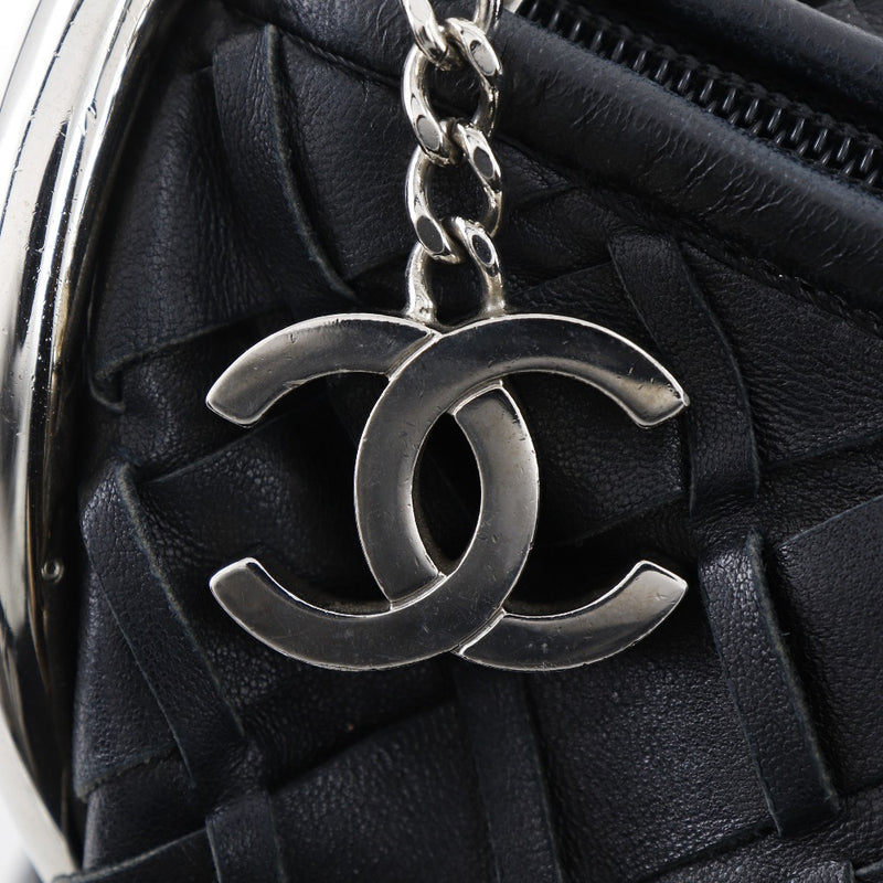 【CHANEL】シャネル
 チェーンバッグ トートバッグ
 マトラッセ ココマーク ラムスキン 黒 肩掛け 手提げ A5 ファスナー Chain bag レディース