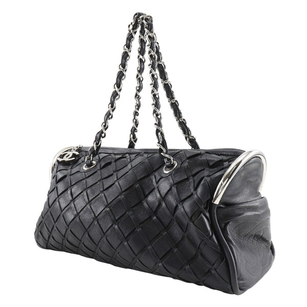 [CHANEL] Chanel 
 ChainBag Tote Bag
 Matelasse COCO Mark Ramskin black shoulder handbag A5 Fastener Chain Bag Ladies