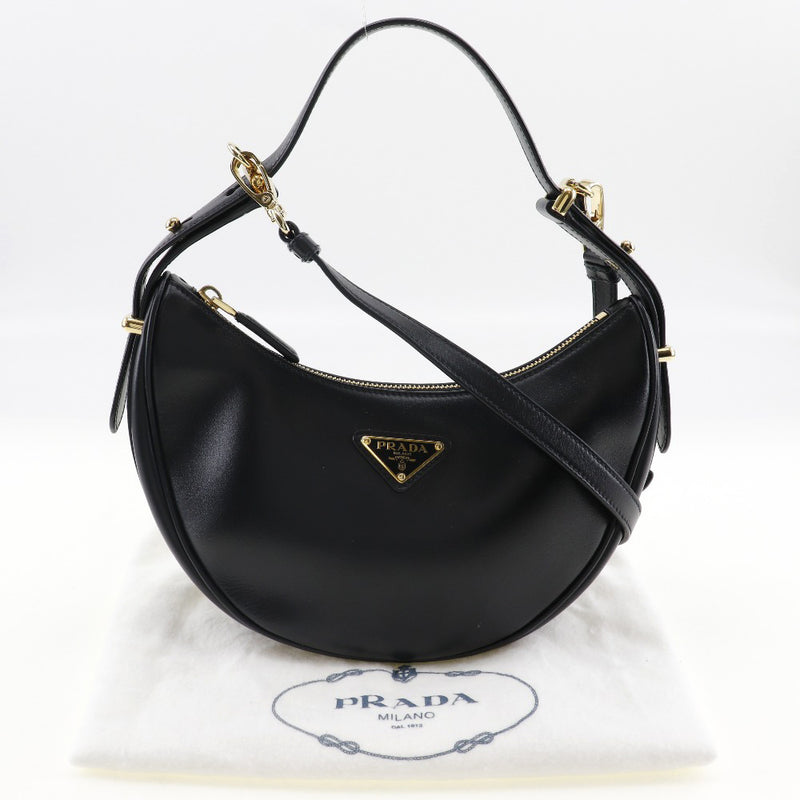 [Prada]PRADA Arches Bolso de hombro 2way Shoulder 1BC194 NEGRO NEA NERO grabado Diagonal Handbown de hombro Handbown 2way Arche Ladies A Rank