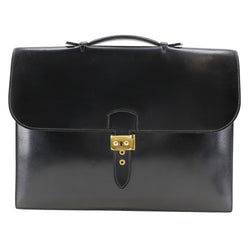 [HERMES] Hermes SacAdepesh 41 Business Bag Briefcase Box carf Black/goldHardware 〇T engraved handbag A4 SnapLock Sac Adepeche 41 Men's