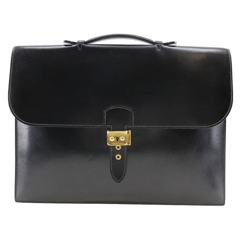 [Hermes] Hermes SacAdepesh 41 Bolsa de negocios Bajas de maletín Correo negro/dorado 〇t grabado A4 Pachinko Lock Sac Adepeche 41 Hombres