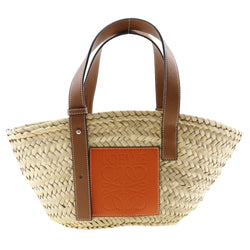 [Loewe] Loebe Bank Bag Bag Bag Bag Bag Raffia x cuero beige hombro cesta abierta damas un rango