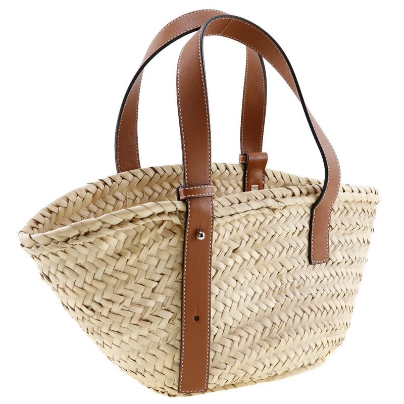 [LOEWE] Loebe basket bagTote Bag Straw BagBag Raffia x Leather beige shoulder shoulder handbag open Basket Bag Ladies A Rank