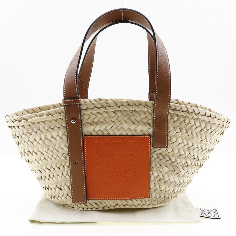 [Loewe] Loebe Bank Bag Bag Bag Bag Bag Raffia x cuero beige hombro cesta abierta damas un rango