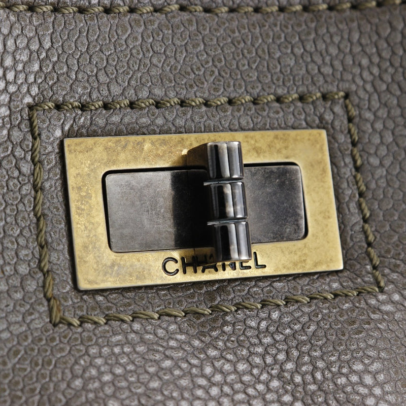 【CHANEL】シャネル
 2.55 トートバッグ
 チェーンショルダー 2WAY キャビアスキン グレー 肩掛け 手提げ ターンロック 2.55 レディース