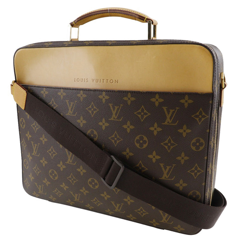 [루이비통]LOUIS VUITTON Portodinatur Sabana 비즈니스 가방 특별 주문 2 웨이 어깨 모노그램 캔버스 차 MB0025 대각선 어깨 어깨 핸즈프리 A4 더블 패스너 포르토 안수 Savana 남자 남성용 남성