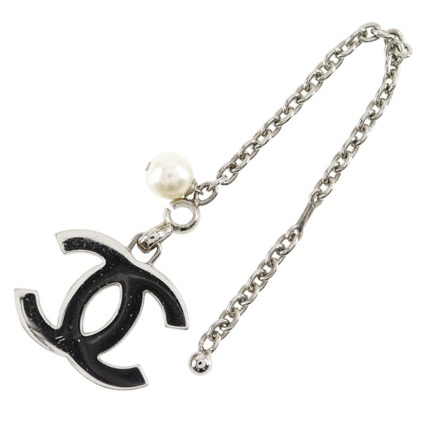 [Chanel] Chanel Coco Mark Key Holder Charm A17950 Metal x Fake Pearl Silver 02c Gravé Coco Mark Ladies