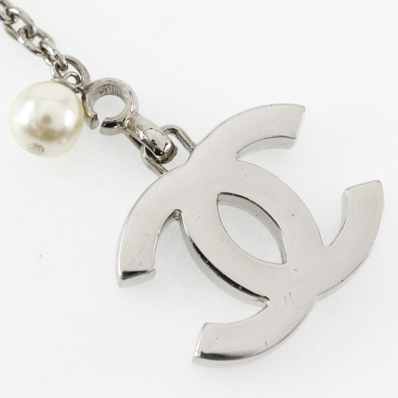 [Chanel] Chanel Coco Mark Key Holder Charm A17950 Metal x Fake Pearl Silver 02c Gravé Coco Mark Ladies