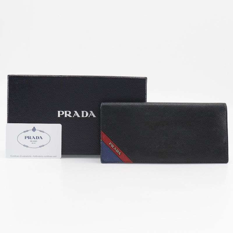 [Prada]PRADA Billetera larga 2mv836 safiano nero negros abiertos para hombres