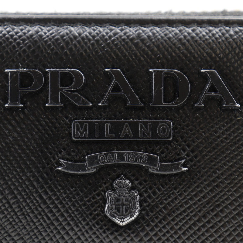 [Prada]PRADA Billetera larga de cremallera redonda 1 ml506 Safiano Nero Black Sprower Zip alrededor de las damas A-Rank