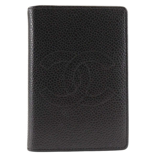 [Chanel] Chanel Coar Mark Business Card Claid Claid Card Cabaskin Black Open Coco Mark Ladies B-Rank