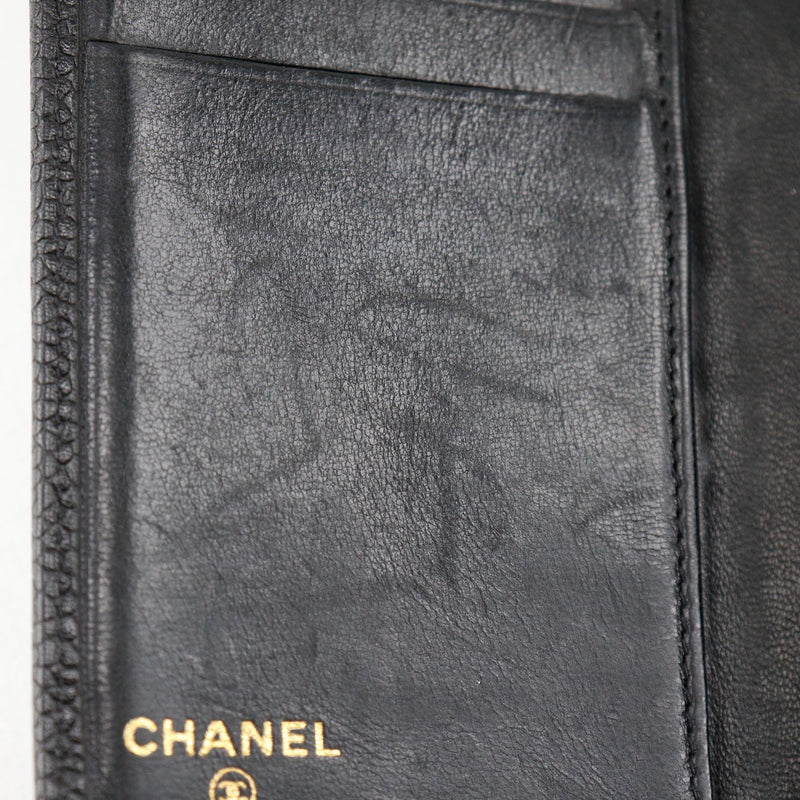 [Chanel] Chanel Coar Mark Business Card Claid Claid Card Cabaskin Black Open Coco Mark Ladies B-Rank