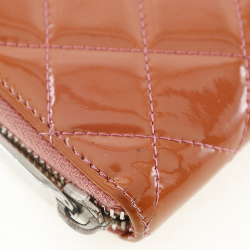 [CHANEL] Chanel 
 Zip Around Purse
 Matelasse COCO Mark Enamel Raspberry Pink Fastener Zip Around Ladies B-Rank