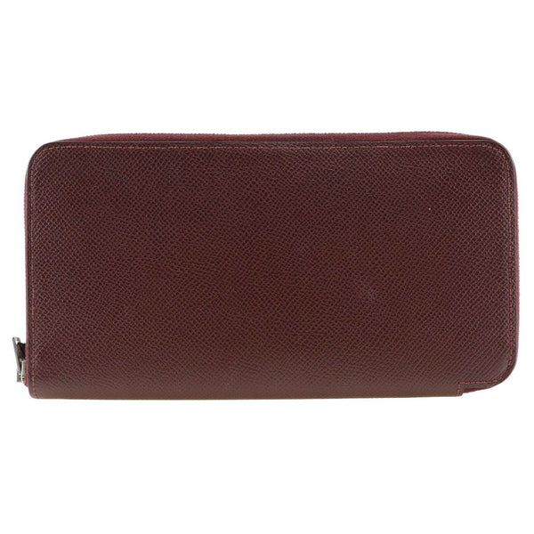 [Hermes] Hermes 
 Azaprong Silquin Long Billet 
 Epsom Rouge Ass Burdeos □ R con cremallera grabada Azap Long Silk Inn Damas