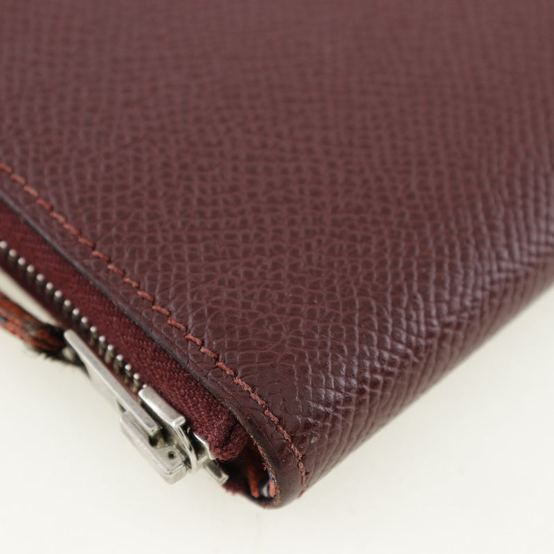 [Hermès] Hermès 
 Portefeuille long azaprong silquin 
 Vo Epson Rouge Ass Bordeaux □ R Zipper gravé Azap Long Silk chez les dames