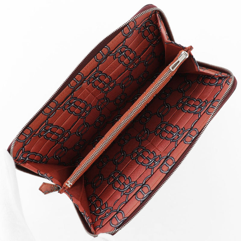 [Hermes] Hermes 
 Azaprong Silquin Long Billet 
 Epsom Rouge Ass Burdeos □ R con cremallera grabada Azap Long Silk Inn Damas