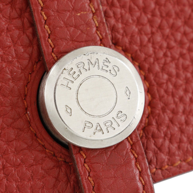 [Hermès] Hermès 
 Dogon Long Wallet 
 Togo rouge □ r support de ceinture gravée dames longues dames