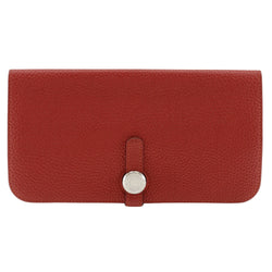 [HERMES] Hermes 
 Dogon long Purse
 Togo Red □ R engraved beltHardware Dogon Long Ladies