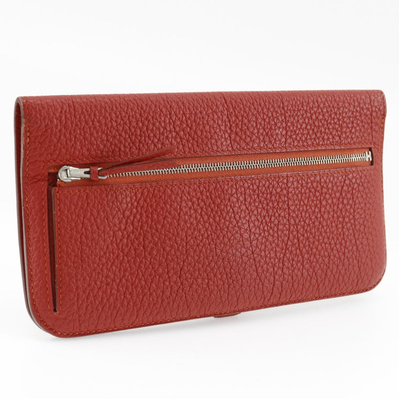 [HERMES] Hermes 
 Dogon long Purse
 Togo Red □ R engraved beltHardware Dogon Long Ladies