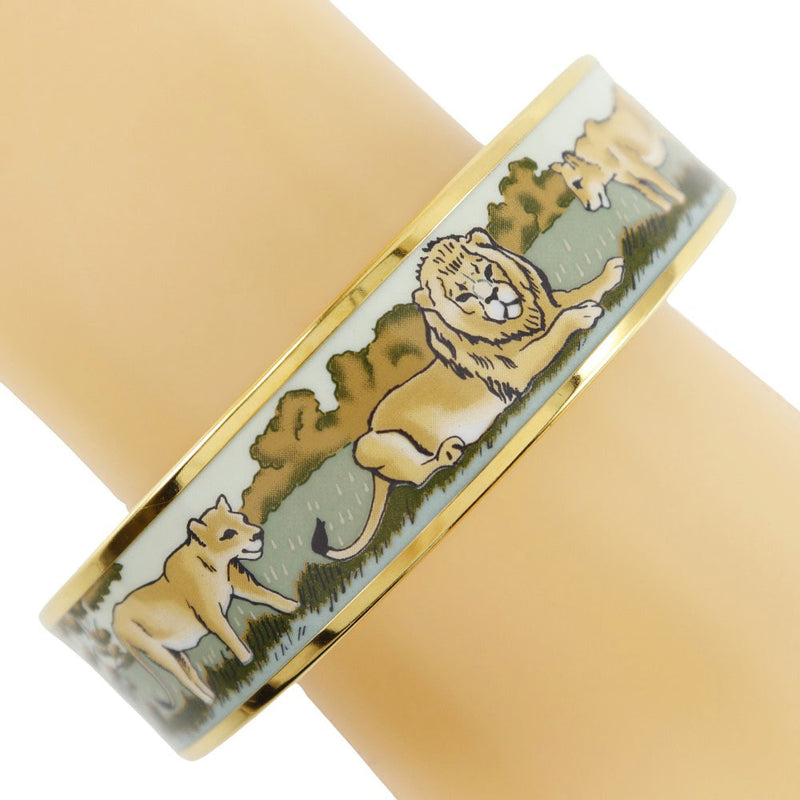 [HERMES] Hermes 
 Emaille GM Bangle 
 Shichiho ware lion Plated Gold Approximately 40g Emailgm Ladies