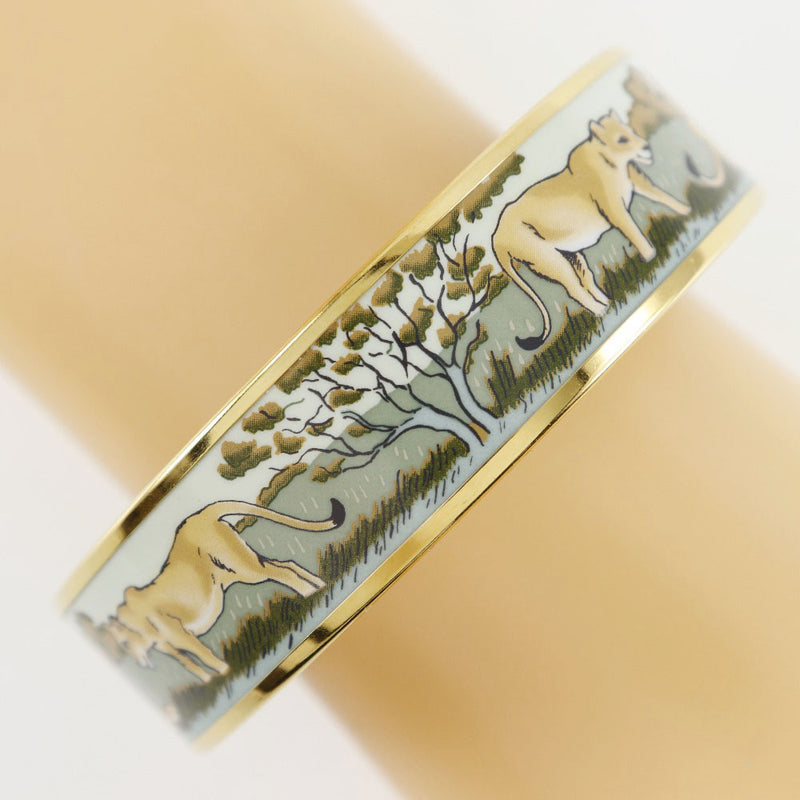 [HERMES] Hermes 
 Emaille GM Bangle 
 Shichiho ware lion Plated Gold Approximately 40g Emailgm Ladies