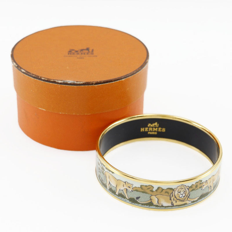 [HERMES] Hermes 
 Emaille GM Bangle 
 Shichiho ware lion Plated Gold Approximately 40g Emailgm Ladies