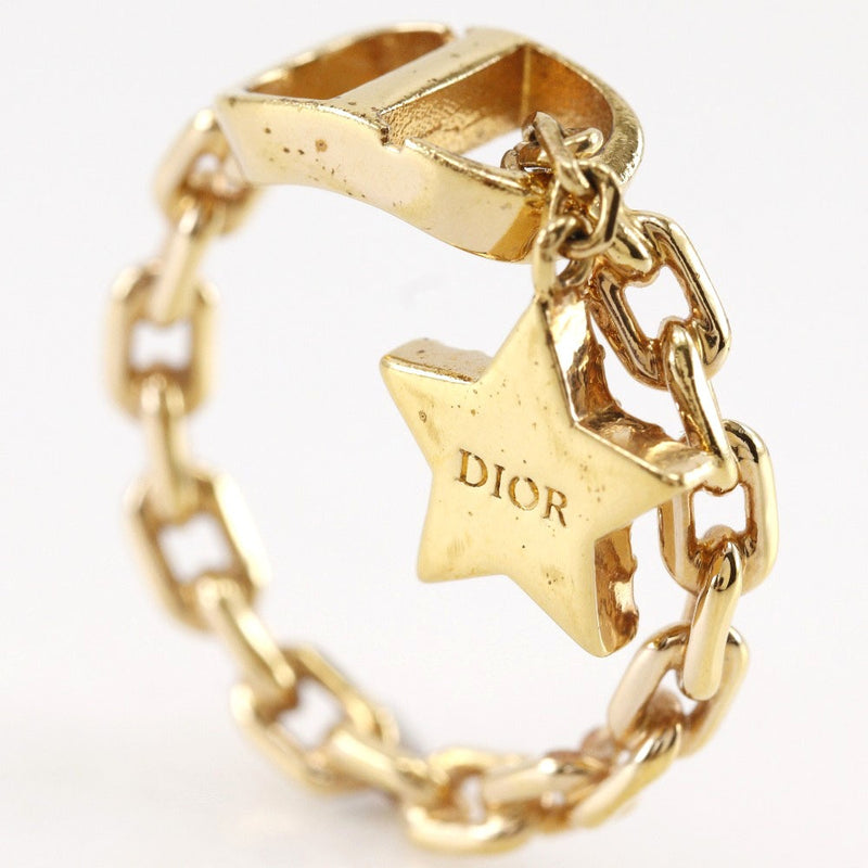 【Dior】クリスチャンディオール
 スター 11号 リング・指輪
 金メッキ×ラインストーン スター 約2.6g Star レディース